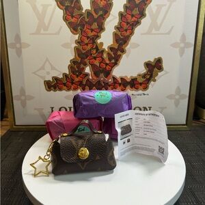 SUPER CUTE AirPod Holder/Bag Charm/Keychain —Made from Upcycled Authentic Canvas